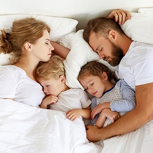 a family resting with a history of sleep apnea