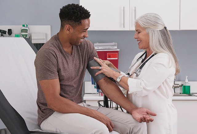 Man having his blood pressure taken