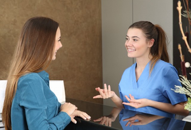 patient talking to financial expert 
